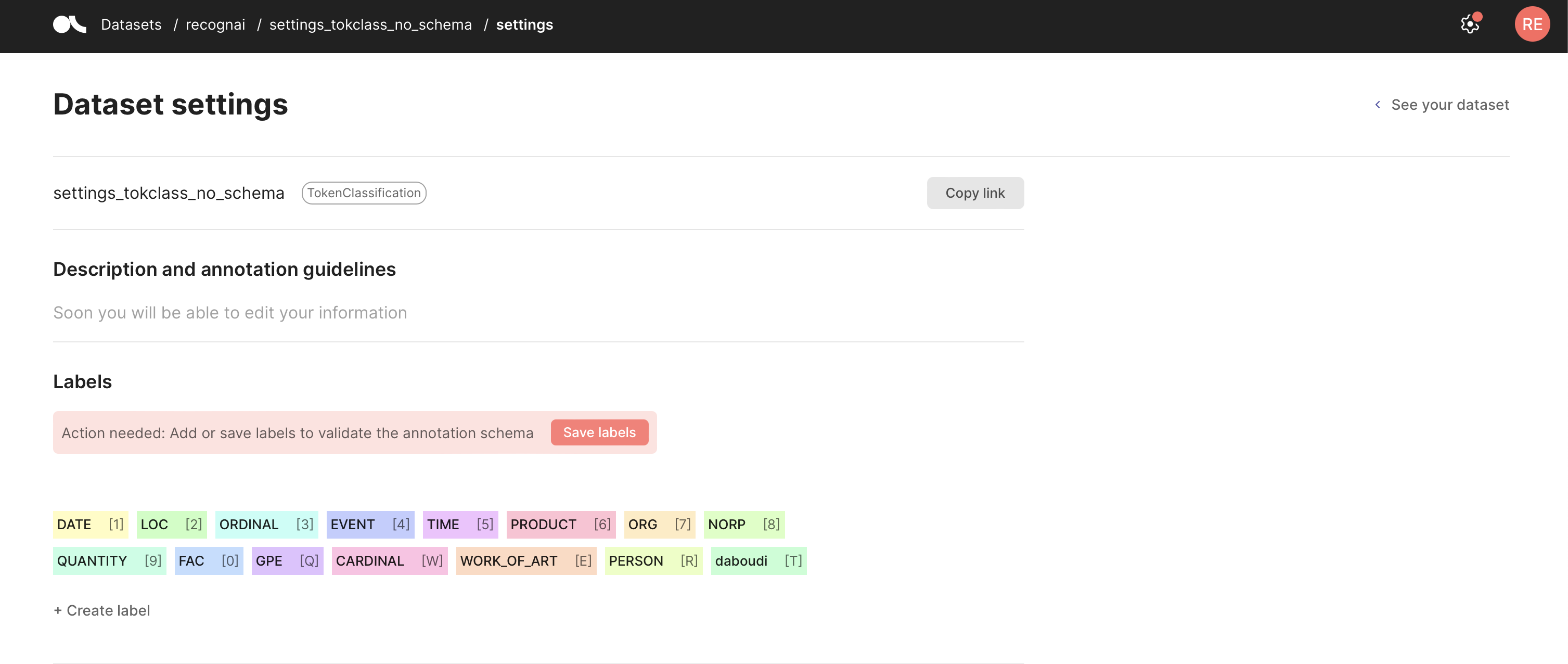 Schema not saved