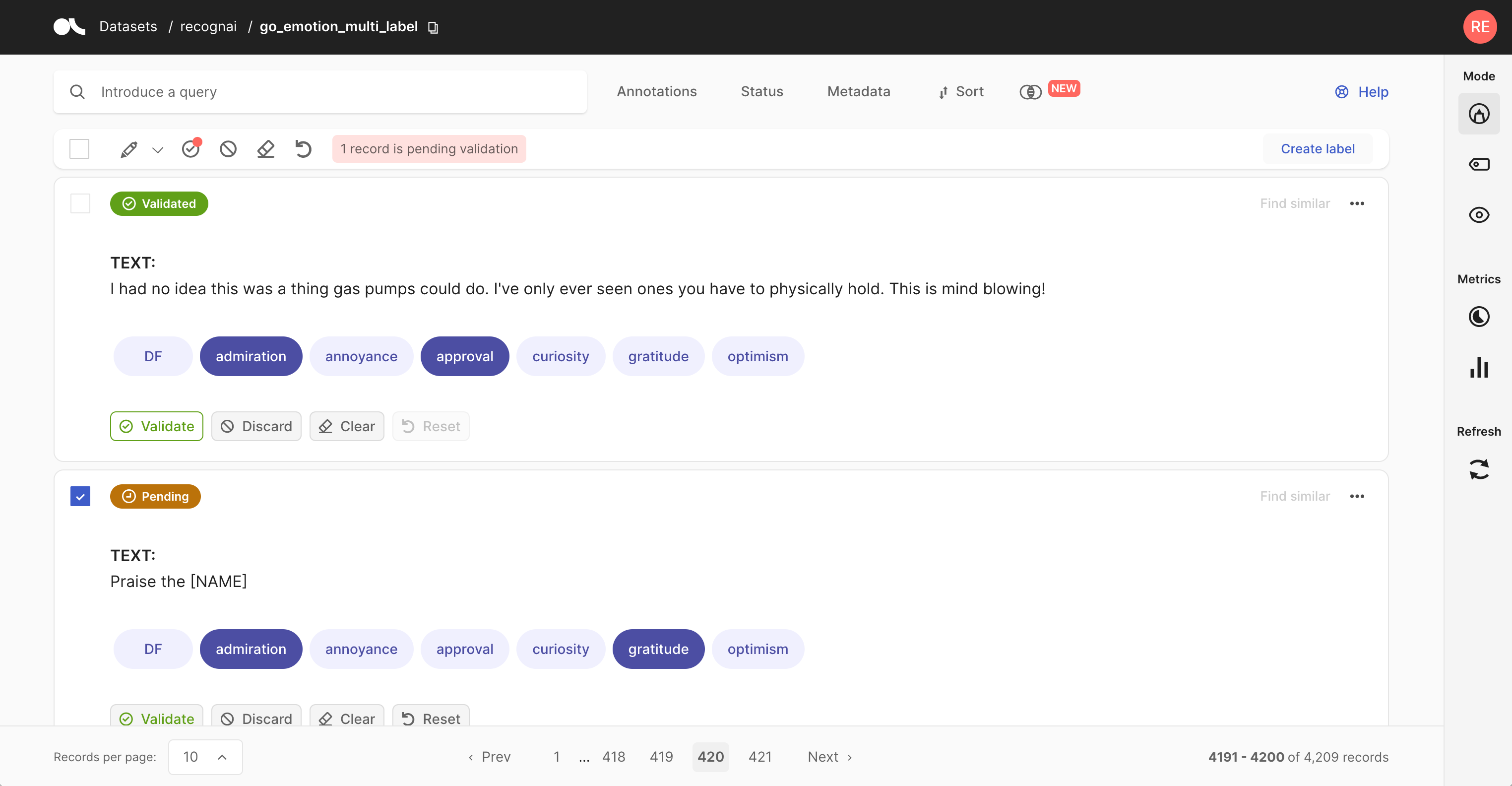 Dataset page