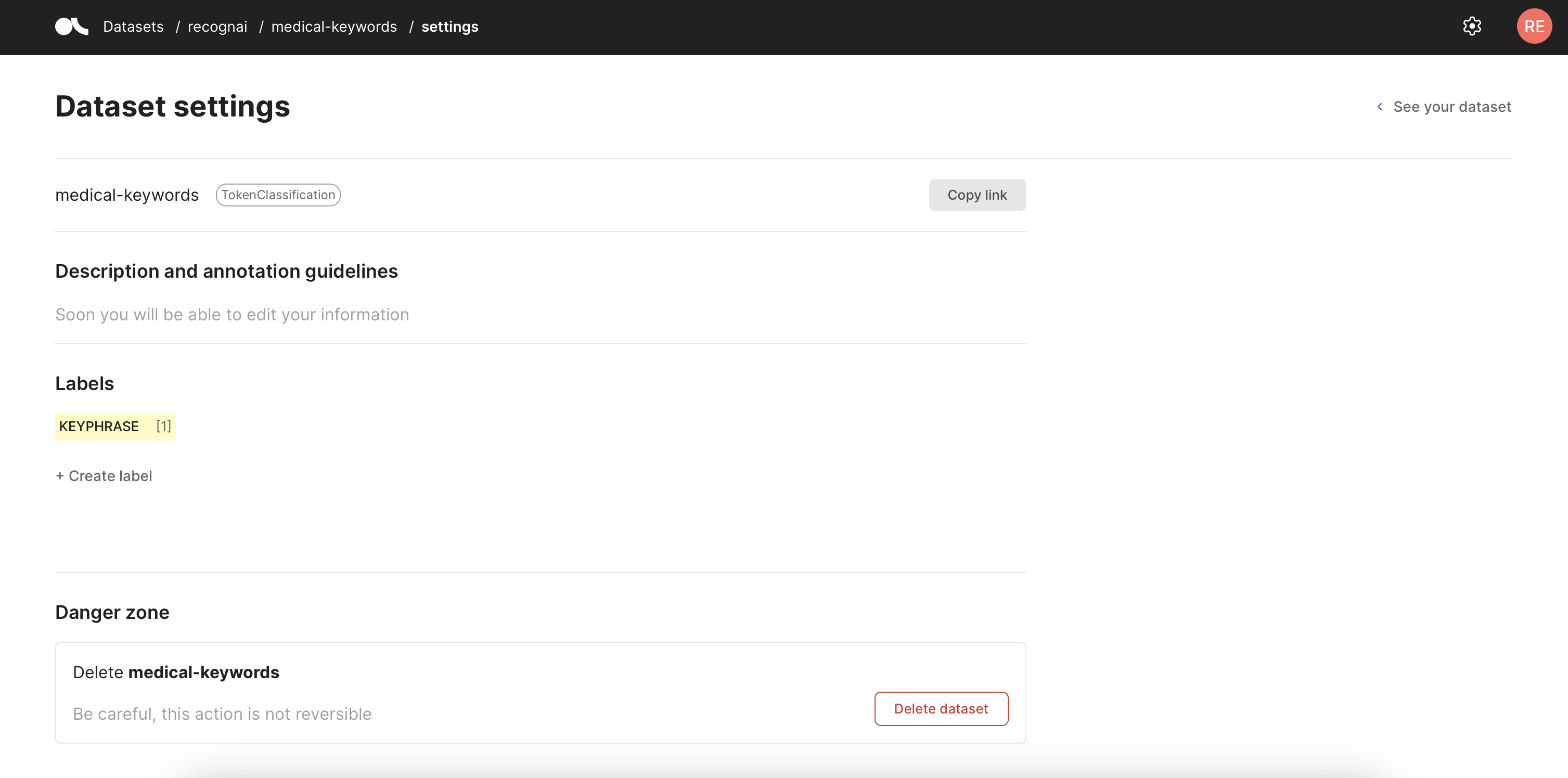 Dataset page